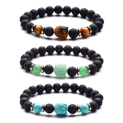 Buddha, Gemstone and Lava Healing Aroma Diffuser Bracelet - LIMITED EDITION