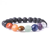 7 Chakra Tumbled Stone (8mm) and Lava Healing Stone Diffuser Bracelet - LIMITED EDITION
