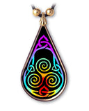 Celtic Knot Rainbow Aura Pendant and Earrings - handcrafted by Hermit Studios