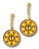 Solar Plexus Chakra Sanskrit Mandala Pendant and Earrings - handcrafted by Hermit Studios