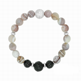 Botswana Agate and Lava Diffuser Bracelet-  Gift Idea