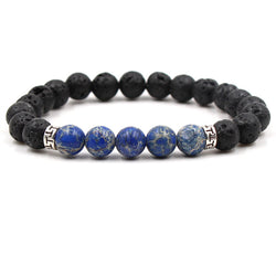 Sea Sediment Jasper Gemstone and Lava Healing Aroma Diffuser Bracelets - 6 Colours