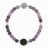 Druzy Amethyst and Lava Gemstone Diffuser Bracelet - Gift Idea