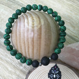 Gents Malachite and Lava Stone Aroma Diffuser Bracelet - prepare for your true love