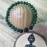 Gents Malachite and Lava Stone Aroma Diffuser Bracelet - prepare for your true love