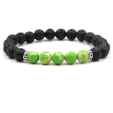 Sea Sediment Jasper Gemstone and Lava Healing Aroma Diffuser Bracelets - 6 Colours