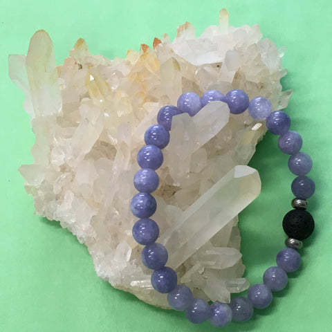 Kids Angelite and Lava Stone Aroma Diffuser Bracelet - Aromatherapy Jewellery