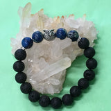Sea Sediment Jasper Gemstone, Owl and Lava Healing Aroma Diffuser Bracelets - 5 Colours
