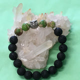 Sea Sediment Jasper Gemstone, Owl and Lava Healing Aroma Diffuser Bracelets - 5 Colours