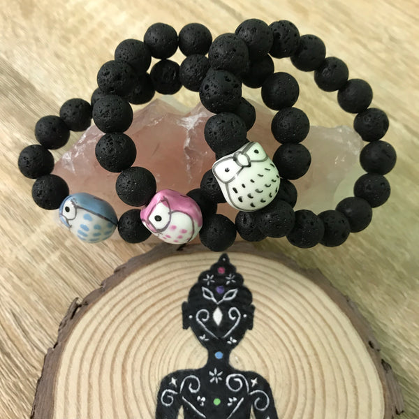 Kid's Ollie Owl and Lava Stone Aroma Diffuser Bracelet