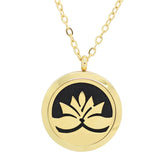 Lotus Flower Design Aromatherapy Diffuser Necklace - Free Chain