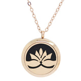 Lotus Flower Design Aromatherapy Diffuser Necklace - Free Chain