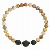 Gent's Picture Jasper and Lava Diffuser Bracelet - Fathers Day Gift Idea