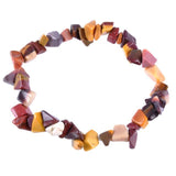 Healing Gemstone Chip Bracelets with Lava Stone Charm  - wide variety