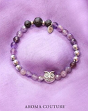 Owl Amethyst and Hematite Lava Diffuser Bracelet