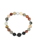 Womans Polychrome Jasper and Lava Aromatherapy Diffuser Bracelet