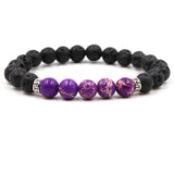 Sea Sediment Jasper Gemstone and Lava Healing Aroma Diffuser Bracelets - 6 Colours