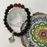 Chakra Healing Gemstone and Lava Aromatherapy Diffuser Bracelets with Chakra Symbol Charm