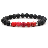 Sea Sediment Jasper Gemstone and Lava Healing Aroma Diffuser Bracelets - 6 Colours