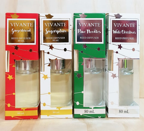 Scents of Christmas Mini Essential Oil Reed Diffusers 80ml- Renu Aromatherapy