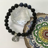 Chakra Healing Gemstone and Lava Aromatherapy Diffuser Bracelets with Chakra Symbol Charm