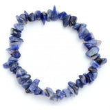 Healing Gemstone Chip Bracelets with Lava Stone Charm  - wide variety