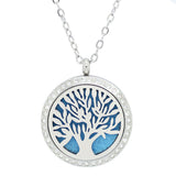 Tree of Life with Crystals Design Aromatherapy Diffuser Necklace - Free Chain