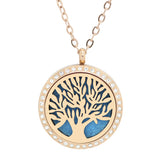 Tree of Life Design with Crystals Aromatherapy Diffuser Necklace - Free Chain