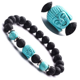 Buddha, Gemstone and Lava Healing Aroma Diffuser Bracelet - LIMITED EDITION