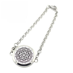 Whimsical Design Aromatherapy Diffuser Bracelet - Silver Tone
