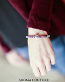Owl Amethyst and Hematite Lava Diffuser Gemstone Bracelet