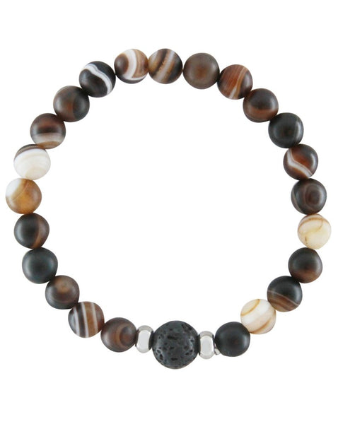 Gent's Sardonyx and Lava Diffuser Bracelet