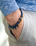 Gent's Picture Jasper Harmony and Visualisation Lava Aromatherapy Diffuser Bracelet