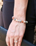 Womans Polychrome Jasper and Lava Aromatherapy Diffuser Bracelet